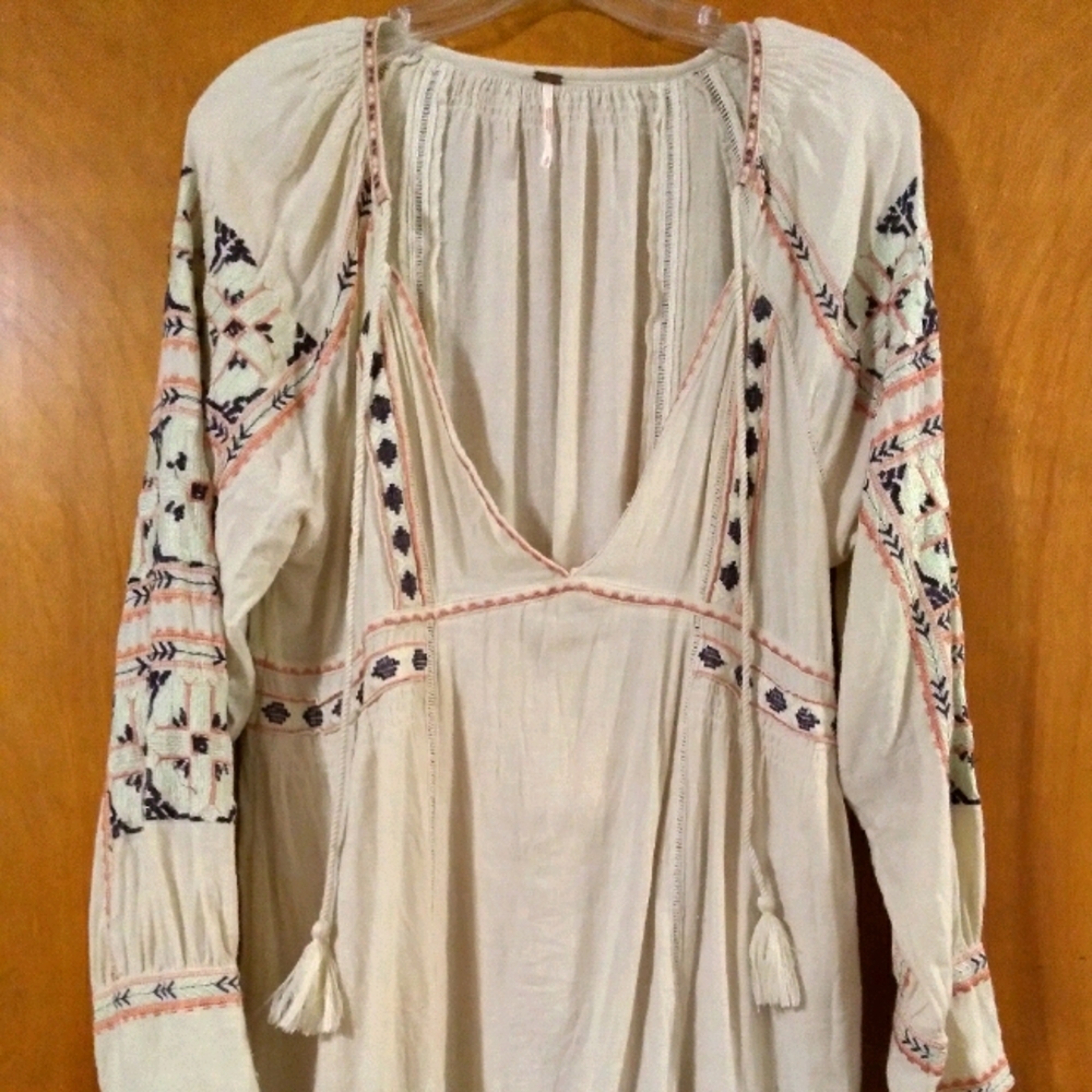 Free People Embroidered Boho Mini Dress